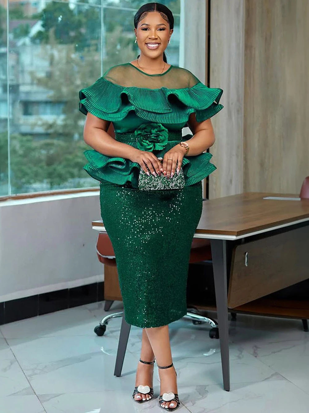 Elegant Women Luxury Party Dresses Dashiki Sequins Bodycon Robe Wedding Prom Birthday Evening Dress 2026 Spring Africa Clothing